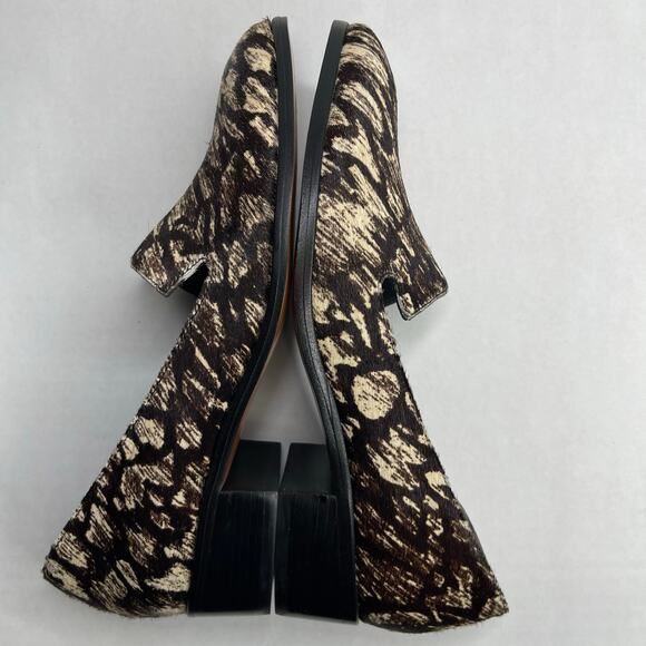 10 Crosby Derek Lam Calf Hair Animal Print Loafers size 7 Slip-on - Picture 2 of 9